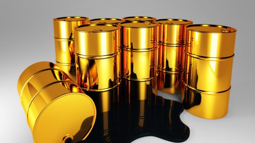3d image of oil golden barrel background